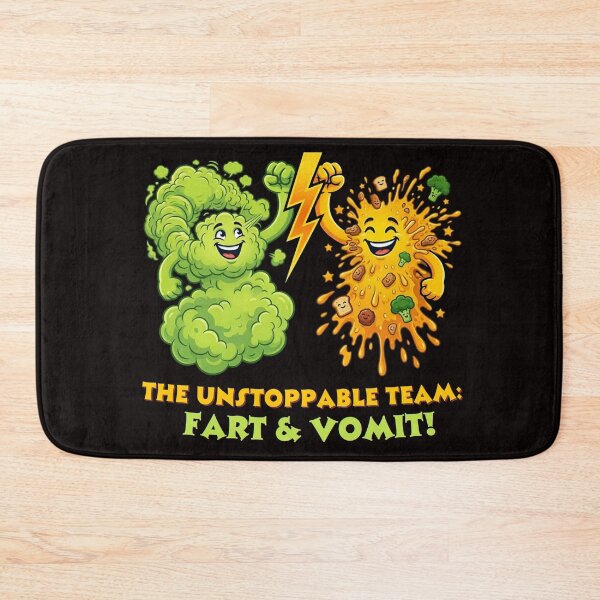 Item preview, The Unstoppable Team: Fart and Vomit – Funny Cartoon Duo designed and sold by By Dana Studio.