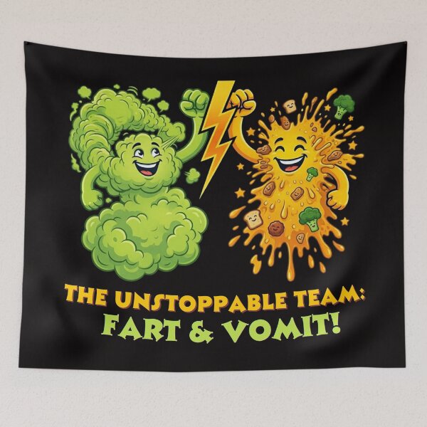 Item preview, The Unstoppable Team: Fart and Vomit – Funny Cartoon Duo designed and sold by By Dana Studio.