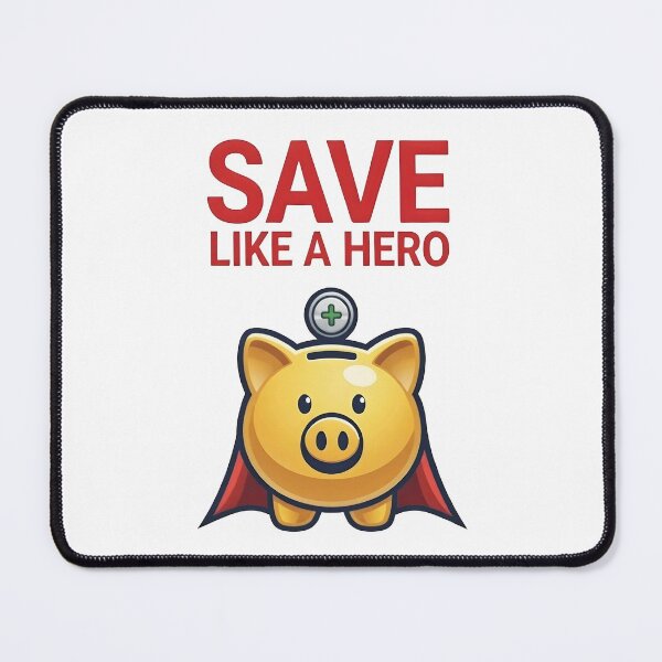 Item preview, Save Like A Hero – Super Piggy Bank designed and sold by Dazzle-Sizzle.