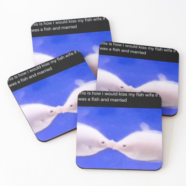 Item preview, cute fish kissing designed and sold by noob publishing.