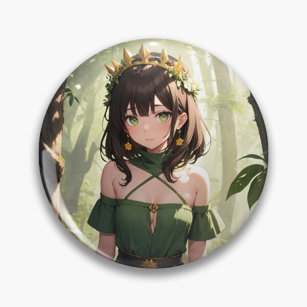 Item preview, Forest Princess Anime Girl in Green Dress Fantasy Art - Yugiri Himeyomi designed and sold by iloveanimechibi.