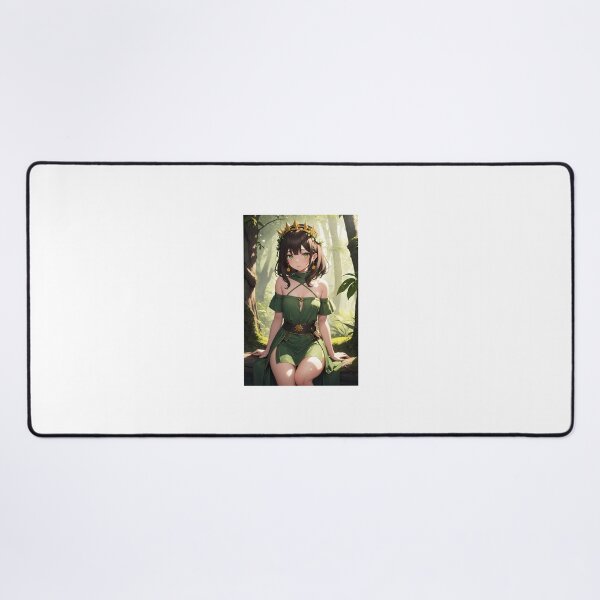Item preview, Forest Princess Anime Girl in Green Dress Fantasy Art - Yugiri Himeyomi designed and sold by iloveanimechibi.