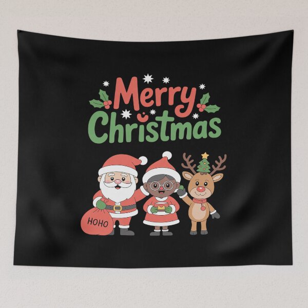 Item preview, Cute Santa & Melanin Mrs Clauss Interracial Family Christmas designed and sold by grounabslaninal.