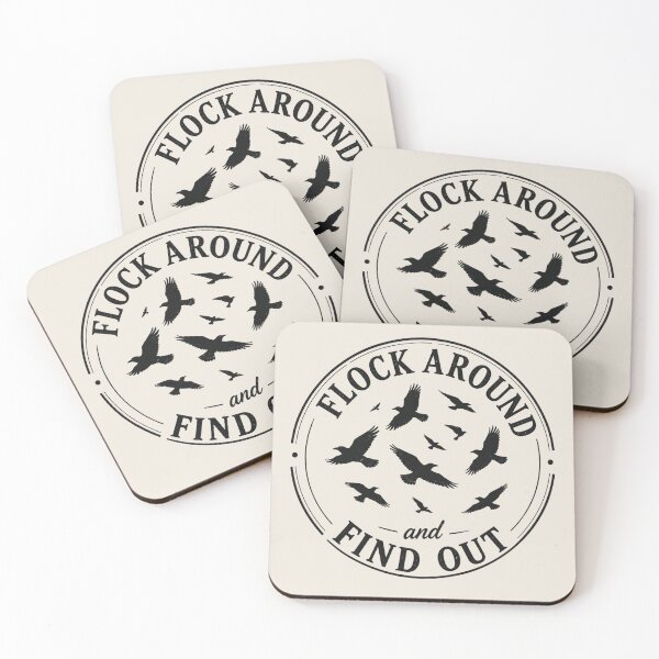 Item preview, Flock Around and Find Out | Funny Minimalist Bird Flock Art designed and sold by Chicken Dinner Studio.