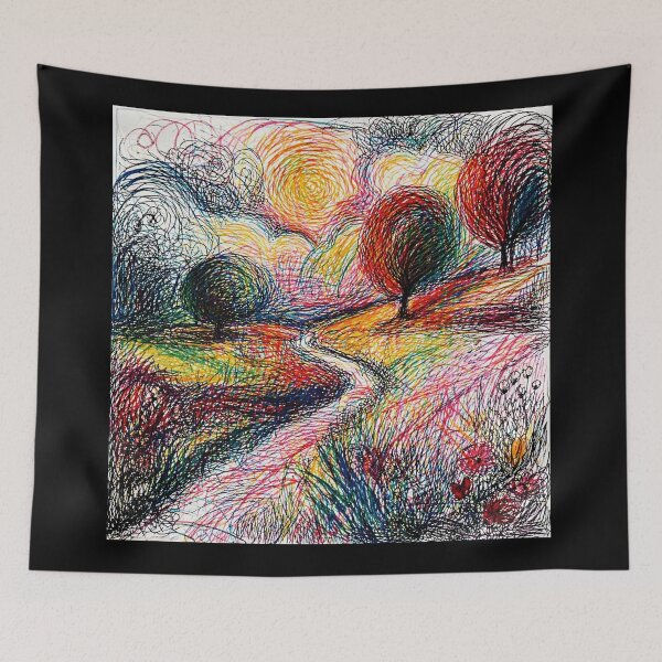 Item preview, Color Scribble Landscape Abstract Path  designed and sold by Modaozushi216.