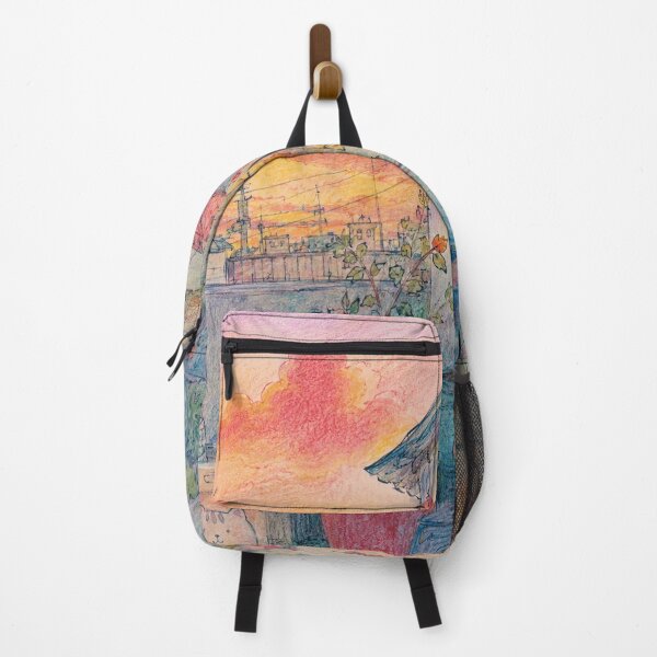 Item preview, Sunset Alley Watercolor Cottage Scene designed and sold by eliramaison.