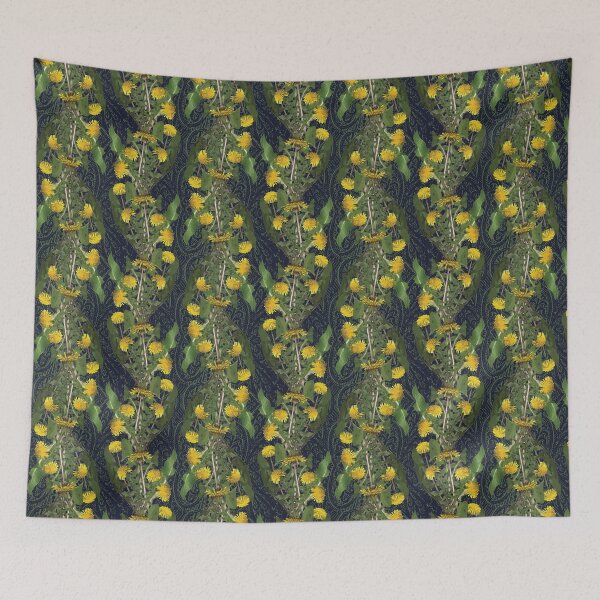 Item preview, Dandelion Stripes on Navy & Green designed and sold by Digitalmyth's Designs.