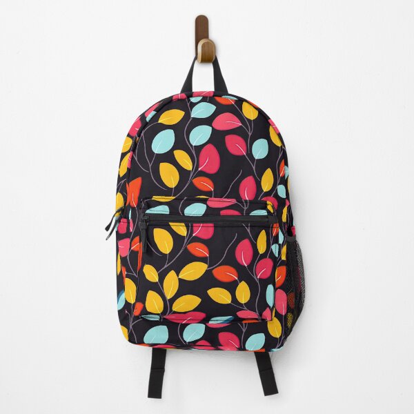 Item preview, Colorful Stylized Leaf Vine Pattern on Dark Background designed and sold by Athena2520.