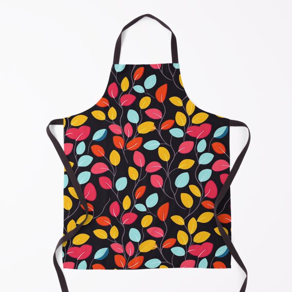 Item preview, Colorful Stylized Leaf Vine Pattern on Dark Background designed and sold by Athena2520.