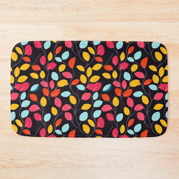Item preview, Colorful Stylized Leaf Vine Pattern on Dark Background designed and sold by Athena2520.