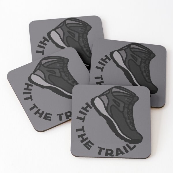 Item preview, Hit the Trail hiking boot circle designed and sold by TinkyInkyFinky.