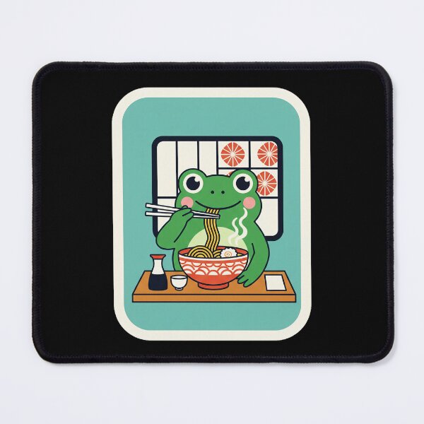 Item preview, Frog Eating Ramen Cute Retro Illustration designed and sold by JordynLadukeg65.