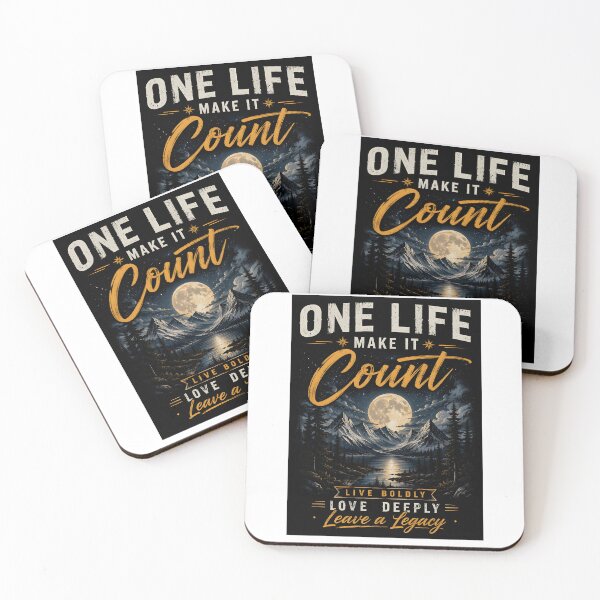 Item preview, One Life Make It Count - Inspirational Mountain Moonlight Adventure Graphic designed and sold by Divakar Fashion.