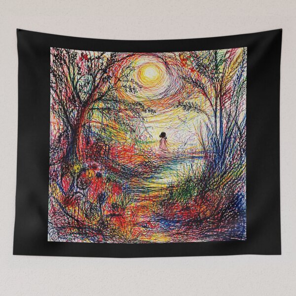 Item preview, Moonlit Scribble Forest Dreamscape designed and sold by Modaozushi216.