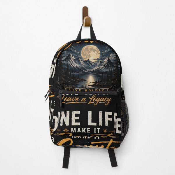 Item preview, One Life Make It Count - Inspirational Mountain Moonlight Adventure Graphic designed and sold by Divakar Fashion.