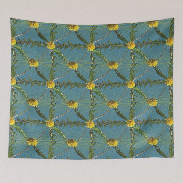 Item preview, Dandelion Square on Blue & Green designed and sold by Digitalmyth's Designs.