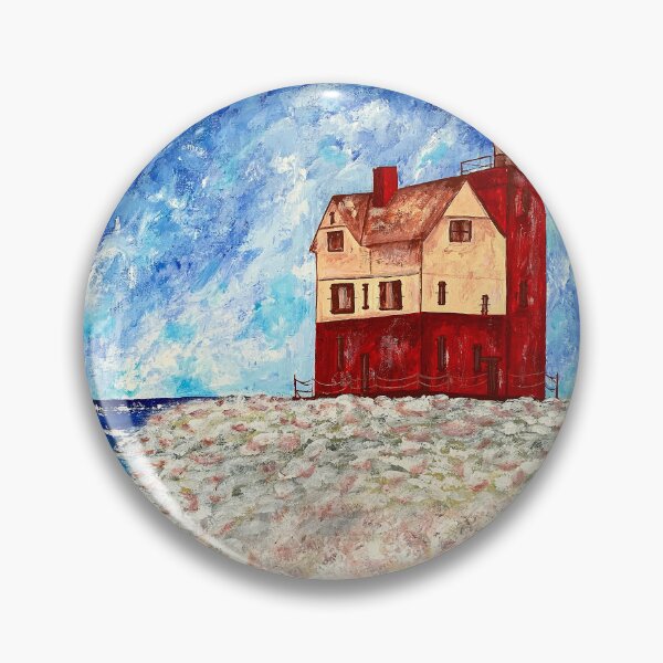 Item preview, Round Island Lighthouse Painting designed and sold by TeraiNB.