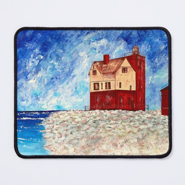 Item preview, Round Island Lighthouse Painting designed and sold by TeraiNB.