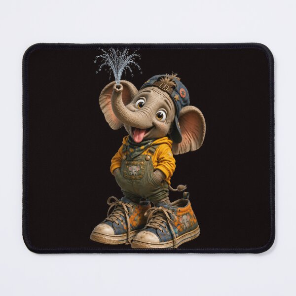 Item preview, Goofy Elephant in Oversized Sneakers Funny Animal Cartoon Art designed and sold by AnimalMarvels.
