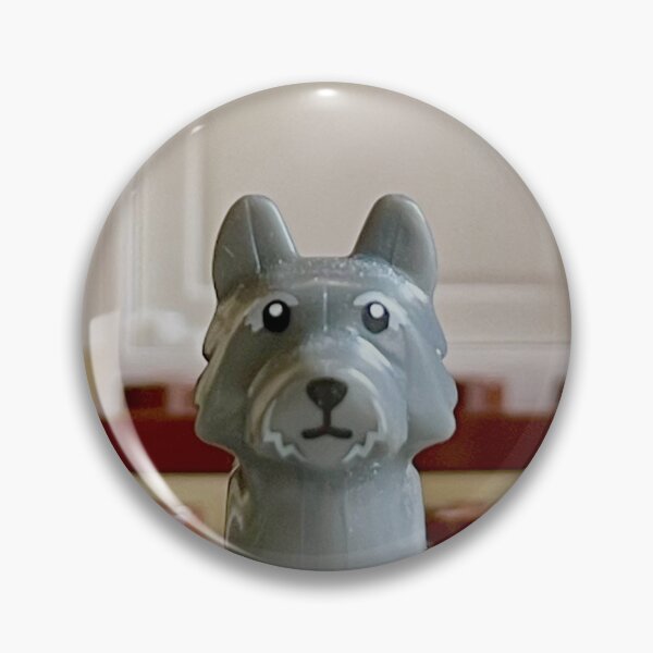Item preview, Little grey Lego pup at home designed and sold by Julia Marshall Felix.