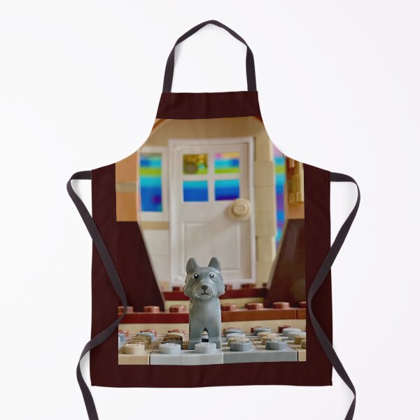 Item preview, Little grey Lego pup at home designed and sold by Julia Marshall Felix.