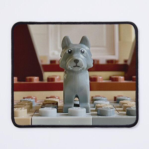Item preview, Little grey Lego pup at home designed and sold by Julia Marshall Felix.