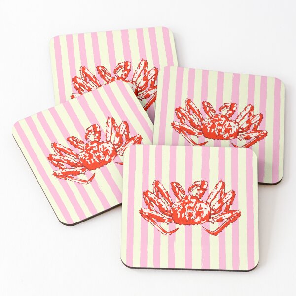 Item preview, King Crab with Pink Stripes Vintage Coastal Illustration designed and sold by MaiZephyr.