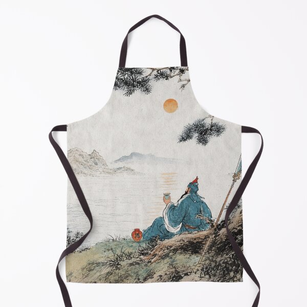 Item preview, Moonlit Warrior Traditional Ink Painting designed and sold by eliramaison.