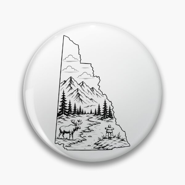Item preview, Simple Yukon Canada Mountain Wilderness Outline with Moose and Forest designed and sold by meganohm.