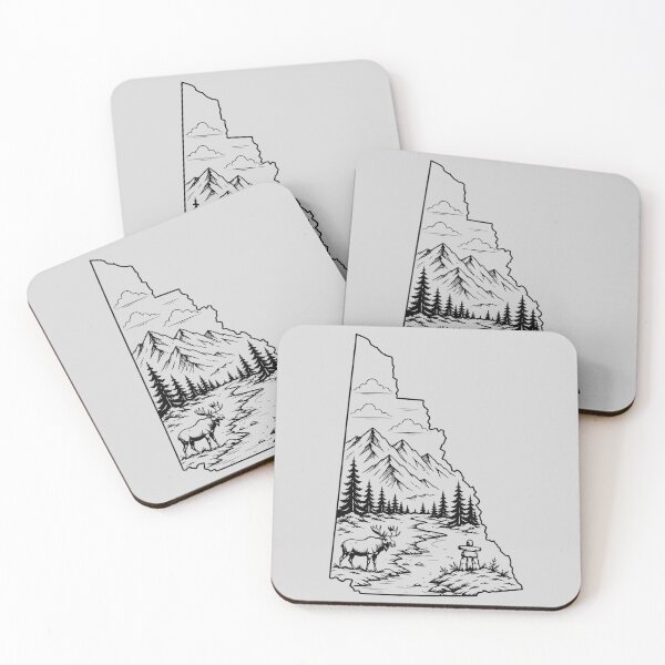 Item preview, Simple Yukon Canada Mountain Wilderness Outline with Moose and Forest designed and sold by meganohm.
