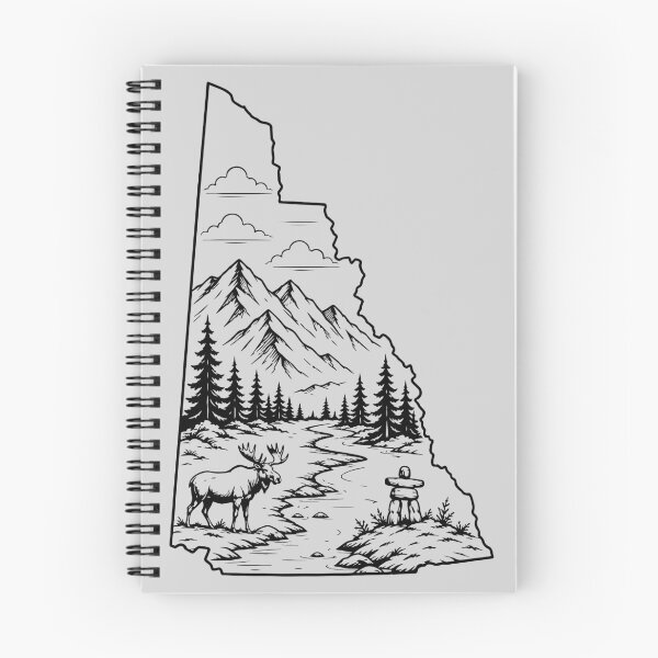 Item preview, Simple Yukon Canada Mountain Wilderness Outline with Moose and Forest designed and sold by meganohm.