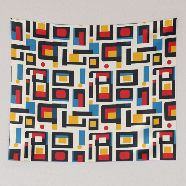 Item preview, Abstract Bauhaus Geometric Primary Color Pattern designed and sold by Athena2520.