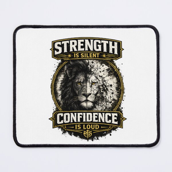 Item preview, Strength Is Silent Confidence Is Loud Lion Motivational T-Shirt Design | Vintage Powerful Typography Art designed and sold by Divakar Fashion.
