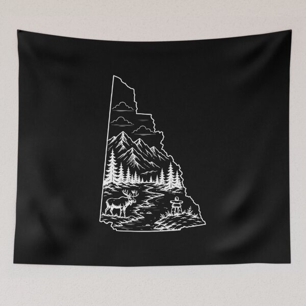 Item preview, Simple Yukon Canada Mountain Wilderness Outline with Moose and Forest designed and sold by meganohm.