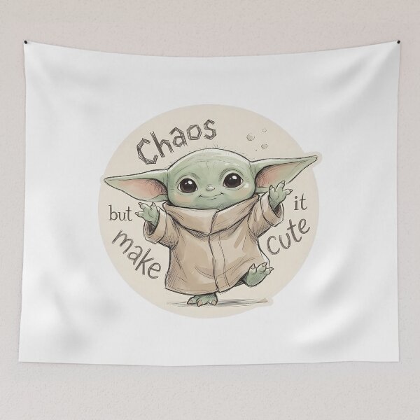 Item preview, BABY YODA CHAOS BUT CUTE designed and sold by LIS AND MELIVERSO.