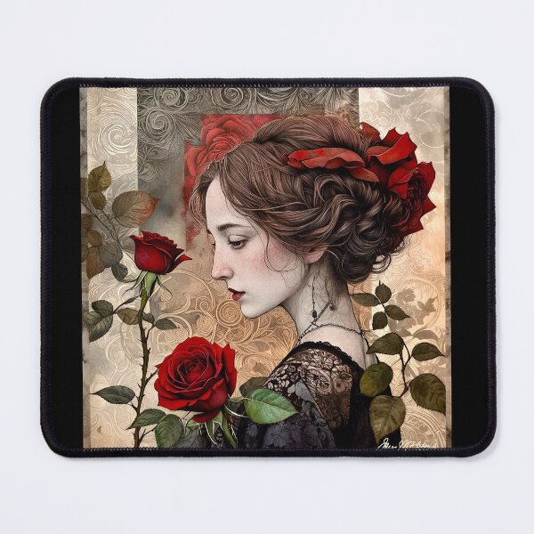 Item preview, Lady Rose Portrait..Vintage Illustration designed and sold by ©Janis Zroback.