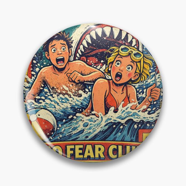 Item preview, NO FEAR CLUB – Retro Shark Adventure Tee designed and sold by DKSH1234.