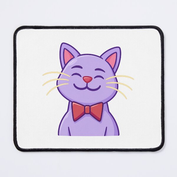 Item preview, Purple Cat with Bow Tie | Cute Kawaii Cat Cartoon designed and sold by CanSparkleArt.