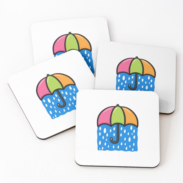 Item preview, Rainbow Umbrella Cartoon | Cute Rainy Day Kawaii Art designed and sold by CanSparkleArt.