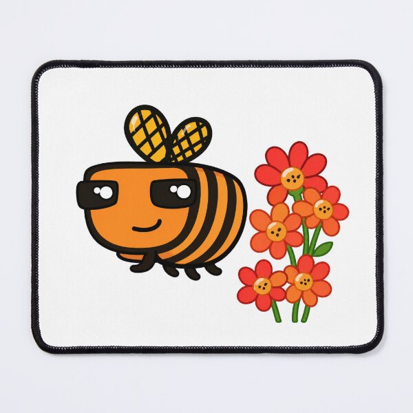 Item preview, Cute Bee with Flowers | Happy Bumblebee Kawaii Art designed and sold by CanSparkleArt.