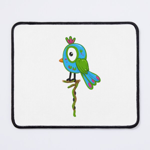 Item preview, Colorful Cartoon Bird on Branch | Cute Kawaii Bird Art designed and sold by CanSparkleArt.