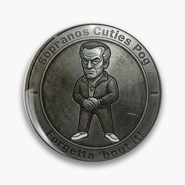 Item preview, Sopranos Cuties Pog: Paulie (Achromatic Steel) designed and sold by CleverCulture.
