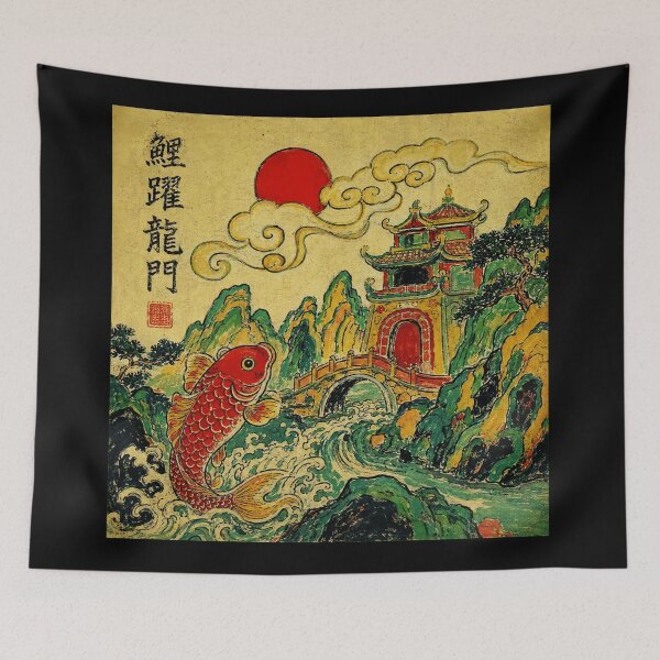 Item preview, Koi Dragon Gate Japanese Vintage  designed and sold by eliramaison.