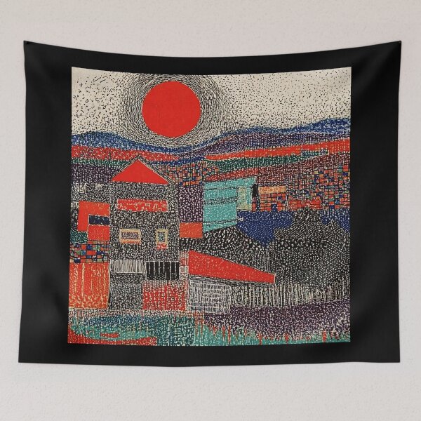 Item preview, Red Sun Village Abstract Landscape designed and sold by Modaozushi216.
