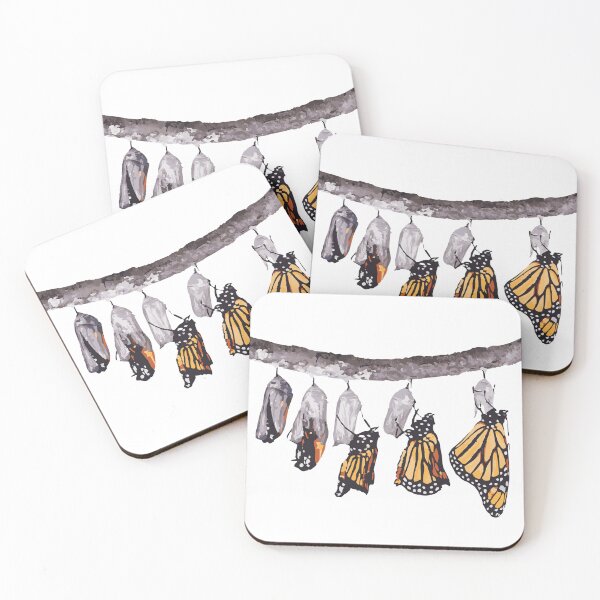 Item preview, chrysalis to butterfly illustration designed and sold by createandrogyny.