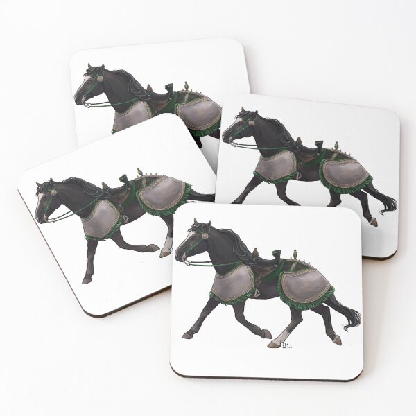 Item preview, Black medieval armored horse designed and sold by emmully.
