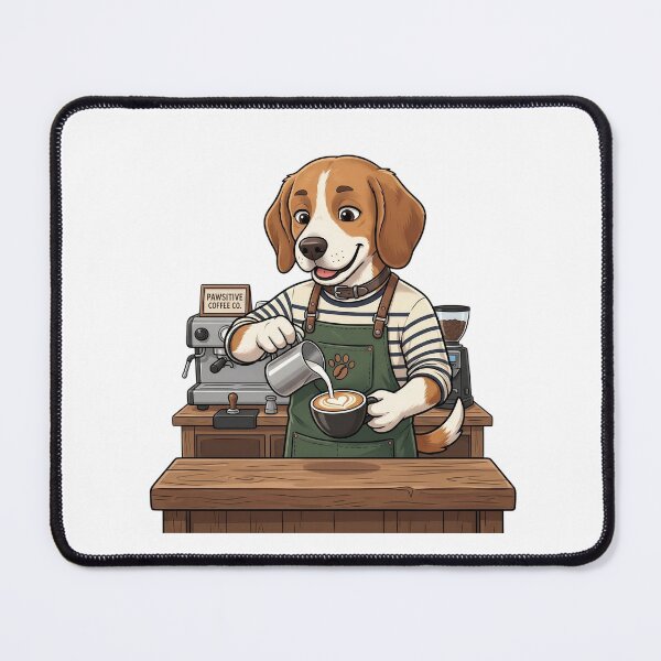 Item preview, Funny Beagle Barista Coffee Art - Cute Beagle Dog Making Latte Art for Coffee Lovers designed and sold by PictoVibe.
