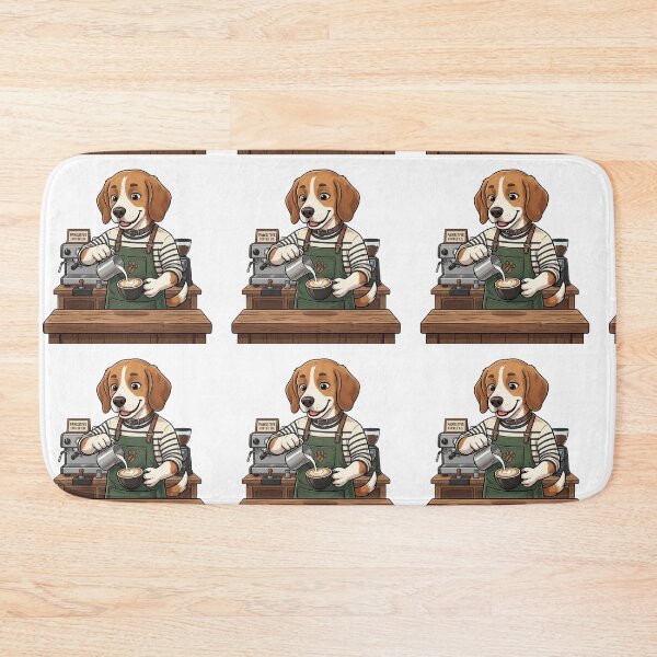 Item preview, Funny Beagle Barista Coffee Art - Cute Beagle Dog Making Latte Art for Coffee Lovers designed and sold by PictoVibe.