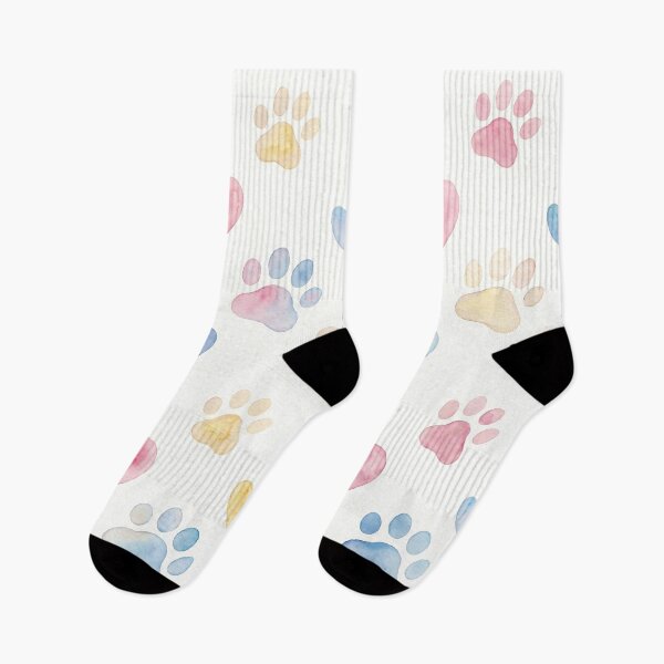 Item preview, Watercolor Paw Prints and Pastel Hearts Pattern designed and sold by LyoniHERA.