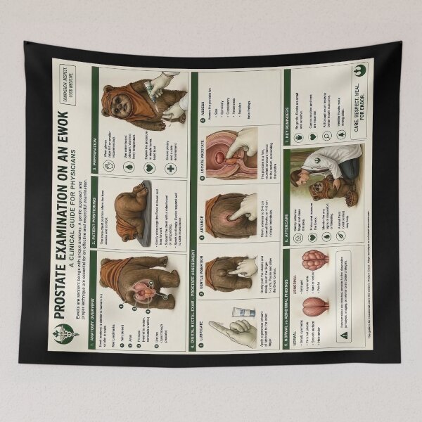 Item preview, Ewok Prostate Examination Guide designed and sold by The Funky Sprunki.